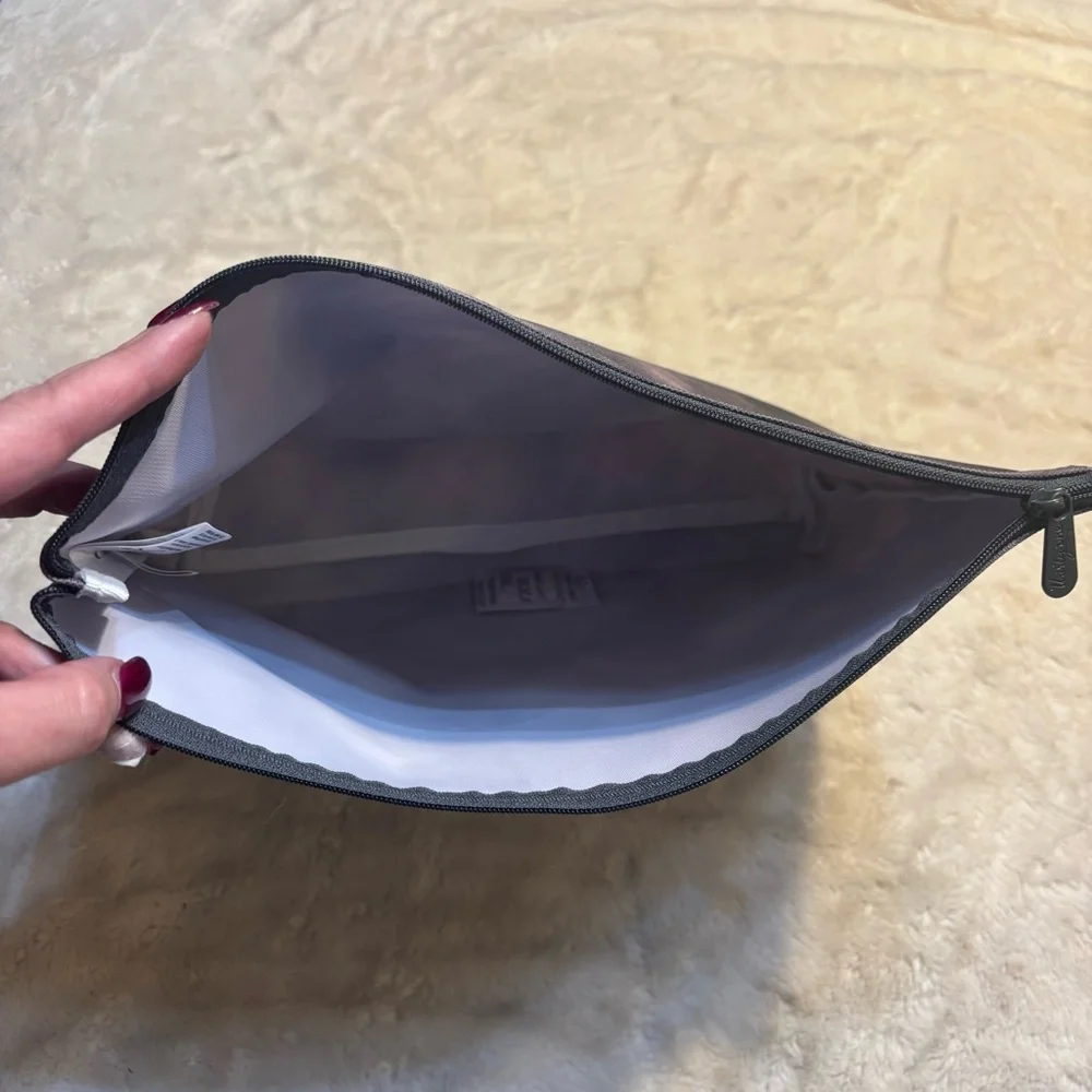 NEW Thirty-One Zipper Pouch AL69 Dusky Smoke Gray shades Cosmetic Bag Abstract